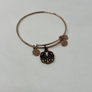 Alex and Ani Rose Gold Bangle Bracelet Celtic Knot Charm‎ Expandable